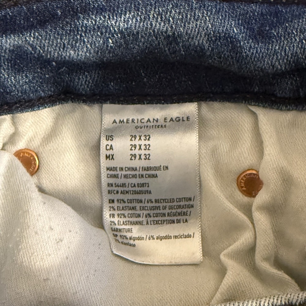 American Eagle Jeans Mens 29x32 Athletic Skinny Distressed Airflex 360 Stretch - Picture 3 of 10